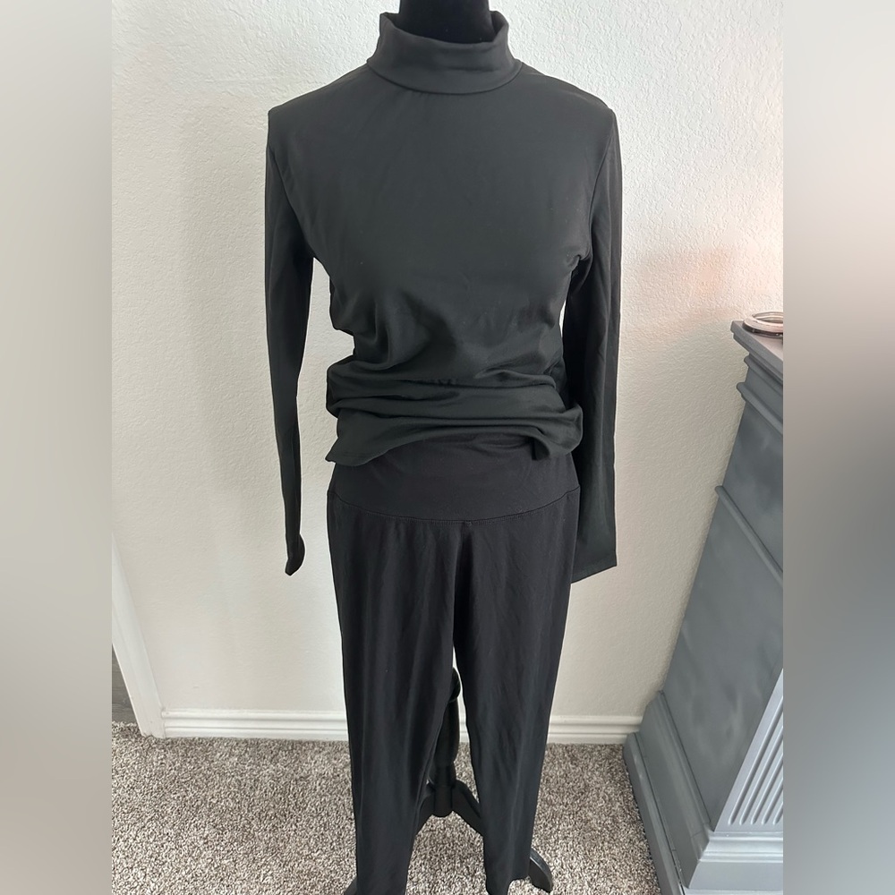 Black Long Sleeve Top and Pants under garment set